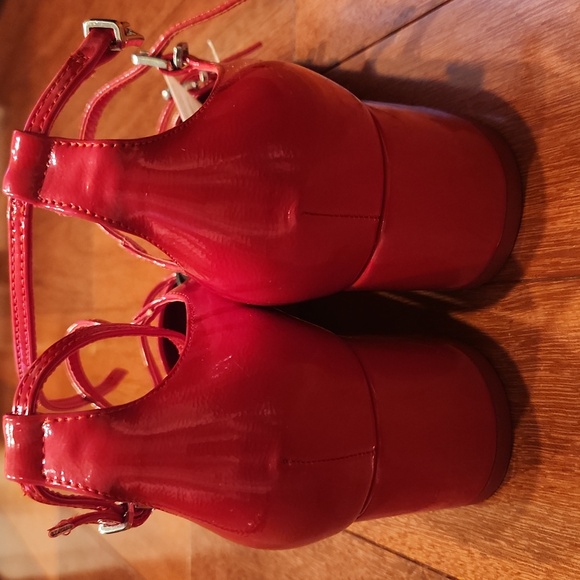 Zara Strappy Heeled Mary Jane Shoes In Red EU 39/US 8 New With Tag - Picture 17 of 17